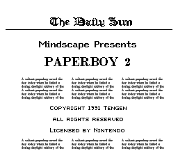Paperboy 2 (USA) Title Screen